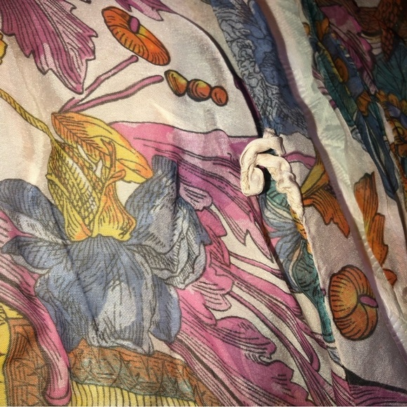 ELENA Baldi 100% Silk Outer Floral Bell Sleeve Short Dress Sz Small - Picture 4 of 10